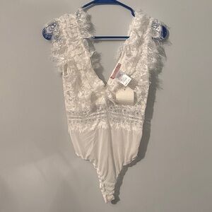Lace-Trimmed White Chemise